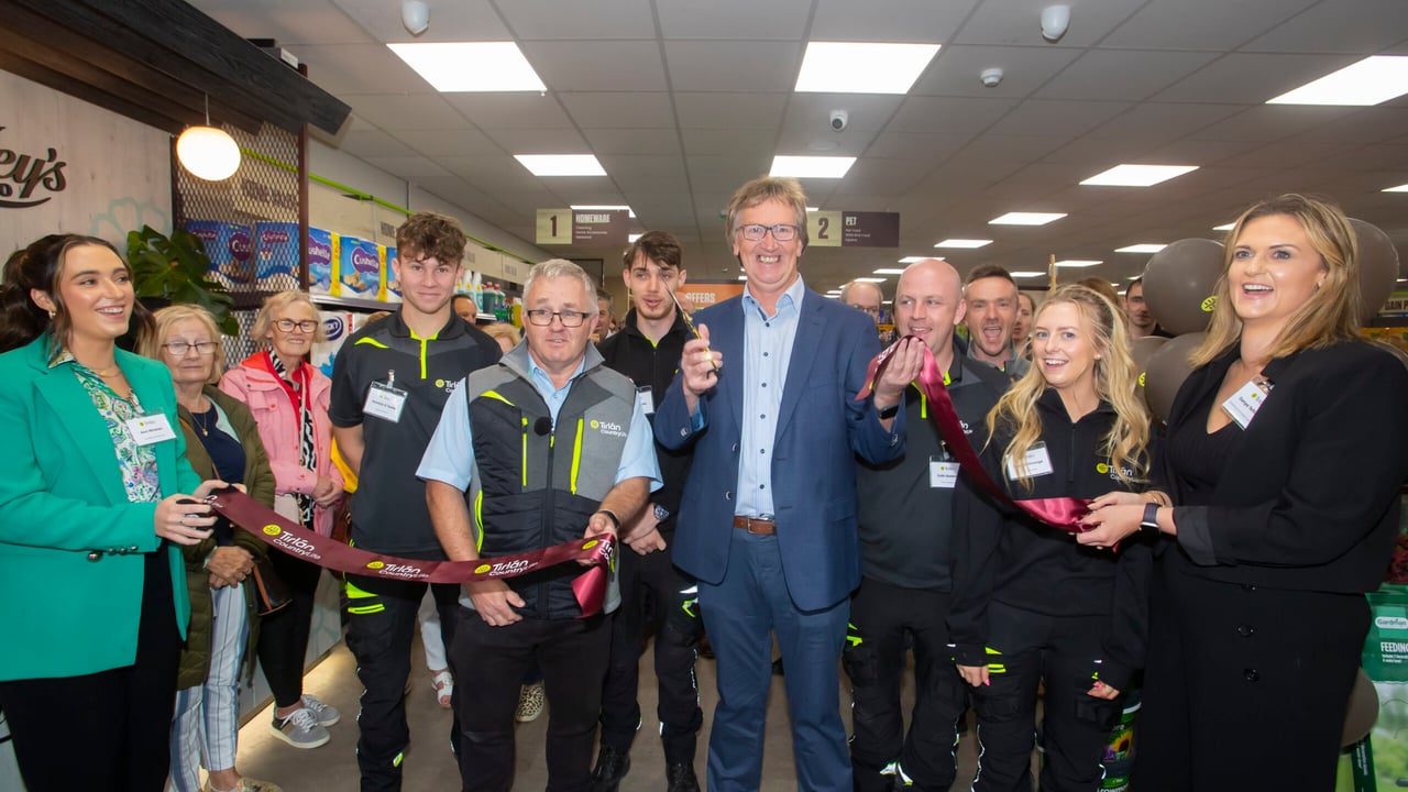 Cutting the ribbon of the remodelled Wexford store were Mark Morrisey, store manager and John Murphy, Tirlán chair Image: Patrick Browne