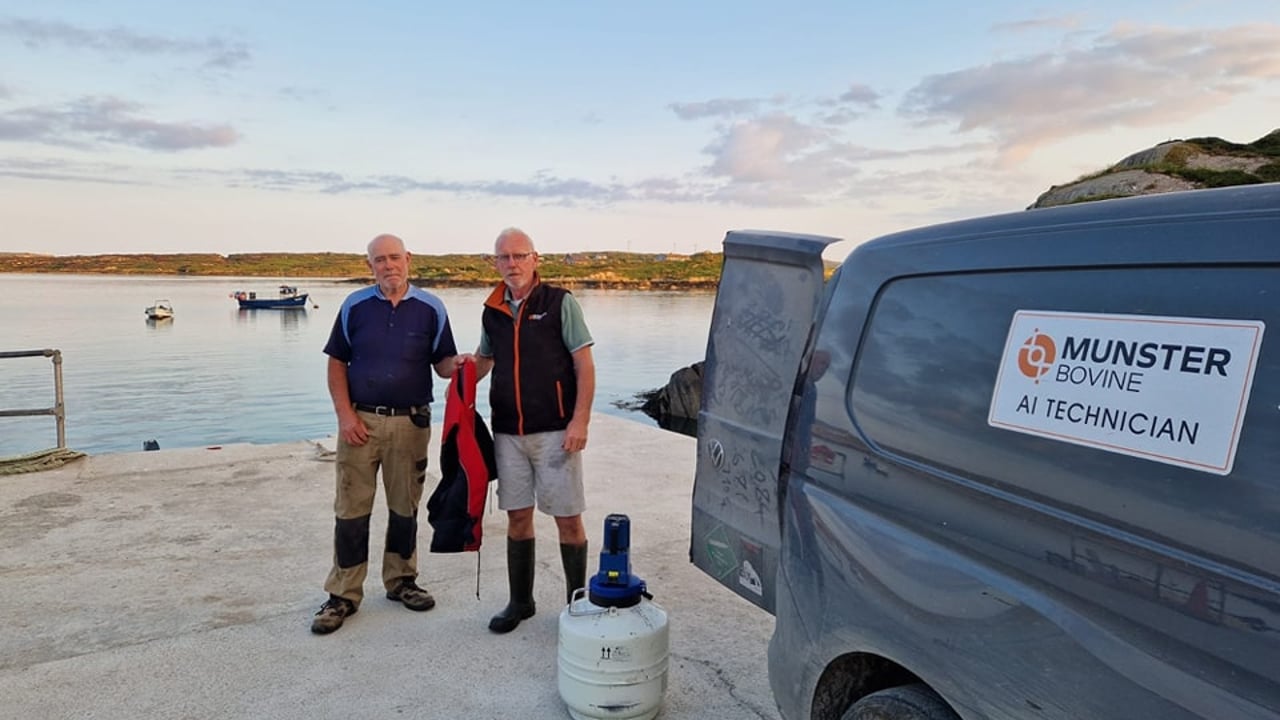 Sherkin Island farmer Michael Collins and Connie O'Driscoll preparing to head to Sherkin Island. Image: Fiona Collins