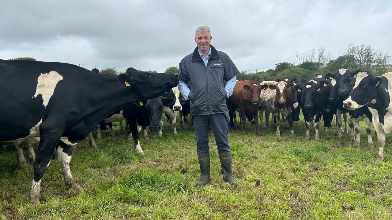 Senator Tim Lombard on his farm near the village of Minane Bridge