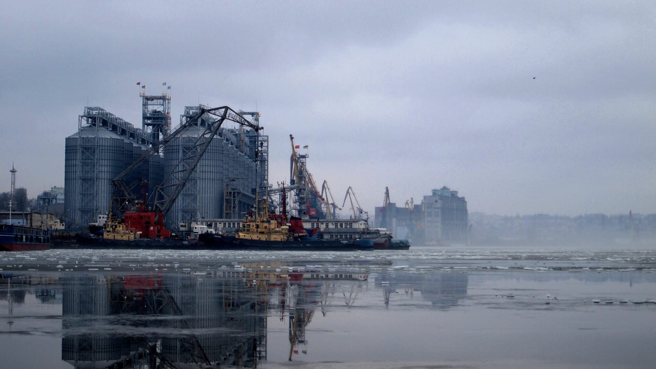 A grain facility by the black sea