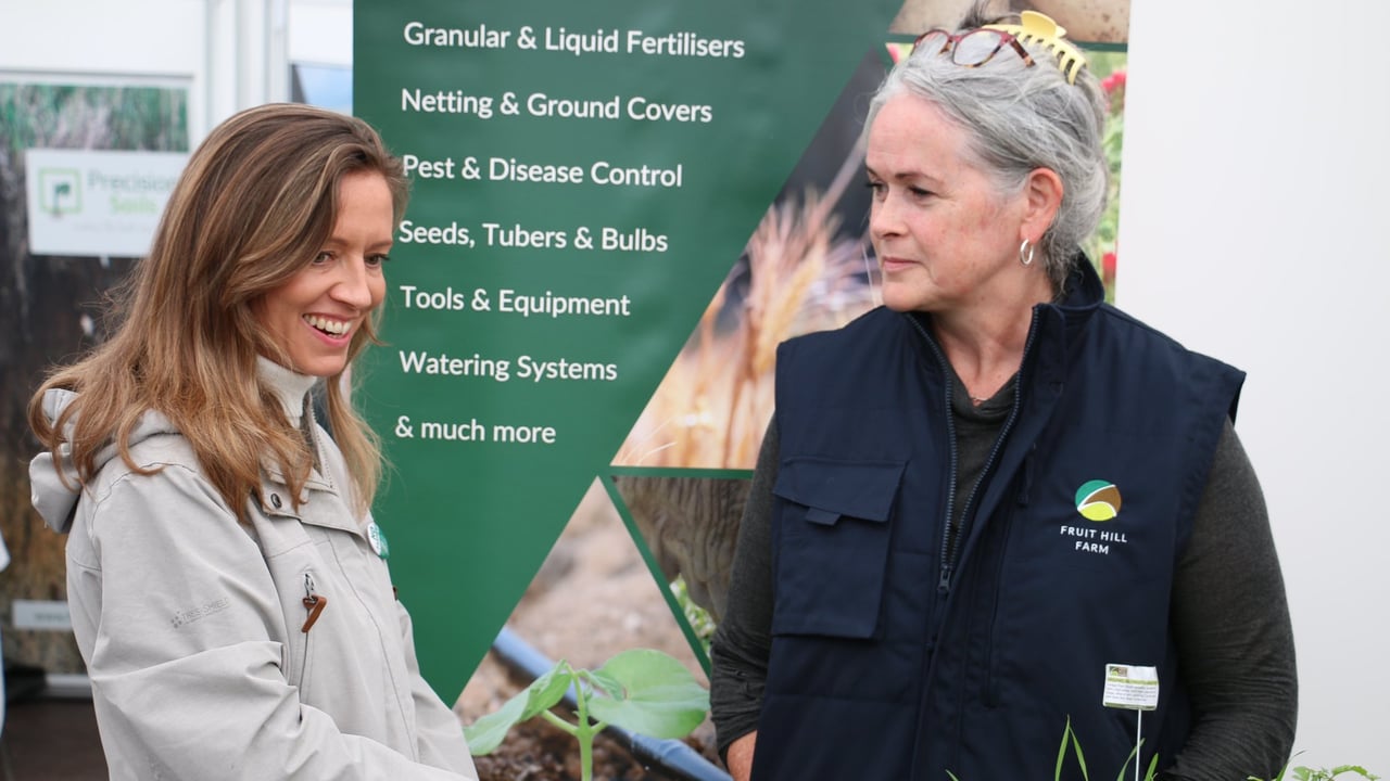 Social Democrats leader Holly Cairns (left) at the 2023 Ploughing Championships
Source: @SocDems