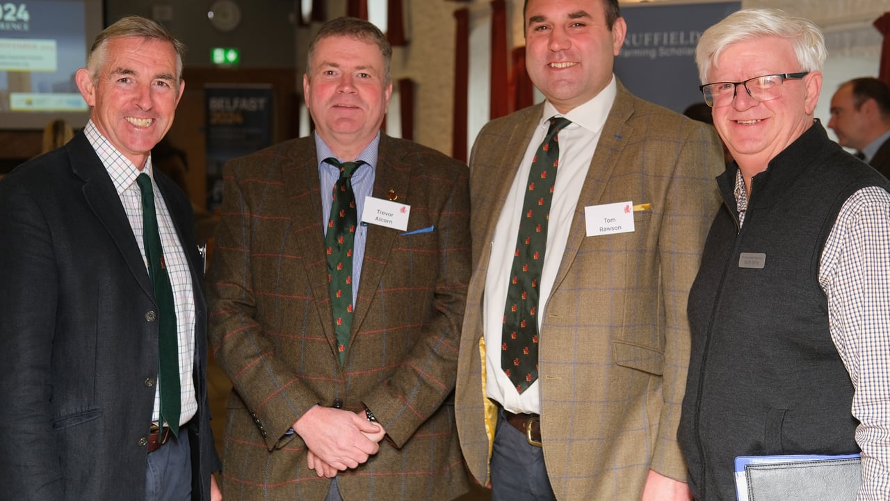 Pictured at the Nuffield Farming 'Next-Gen' award launch at AFBI Hillsborough are from left: Rupert Alers-Hankey, UK Director Designate, Nuffield Farming Scholarships; Trevor Alcorn, Conference Committee; Tom Rawson, Nuffield Farming and Keith Willis, Thomas Henry Foundation.
