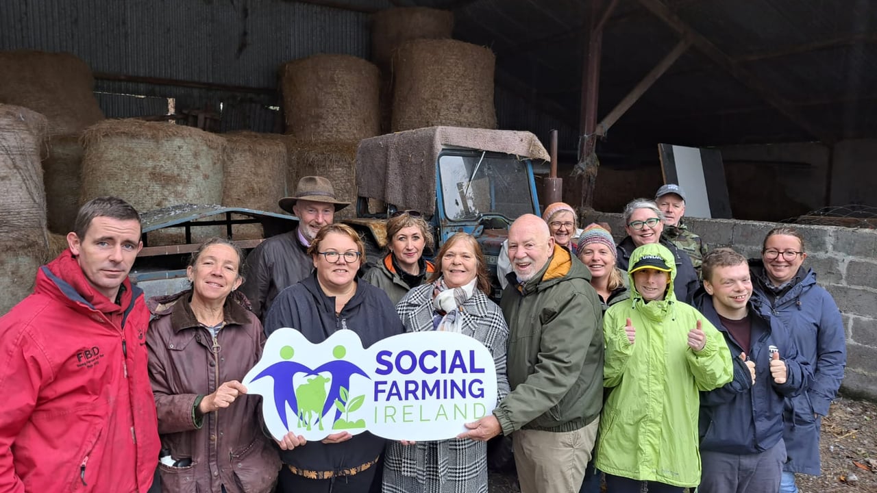 Wicklow social farmer Violet Kavanagh along with participants, farmers, services and friends.