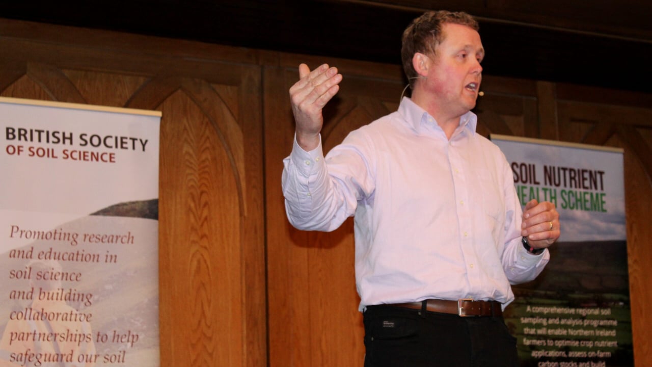 Teagasc's Dr. David Wall spoke at
 the recent soils' conference, held in Belfast