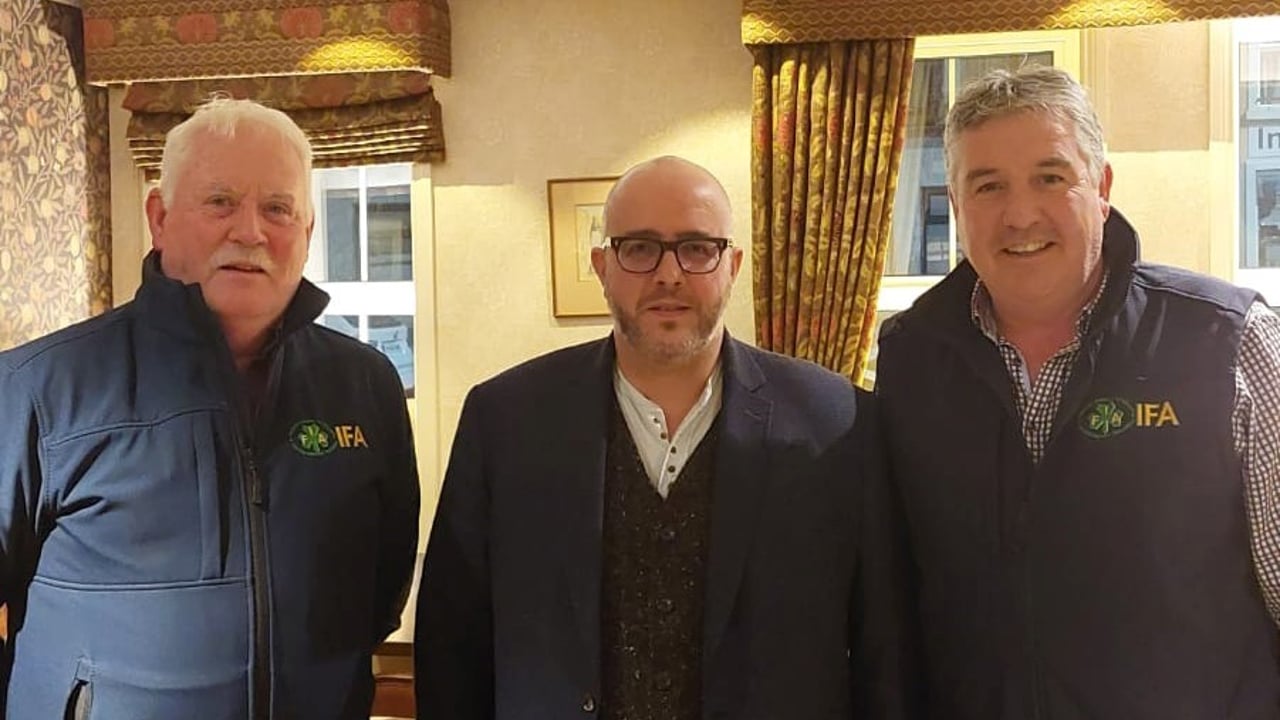 Donegal IFA’s Tom McMenamin, Chris MacManus MEP and Joe Sweeney, Donegal IFA chair Source: Chris MacManus