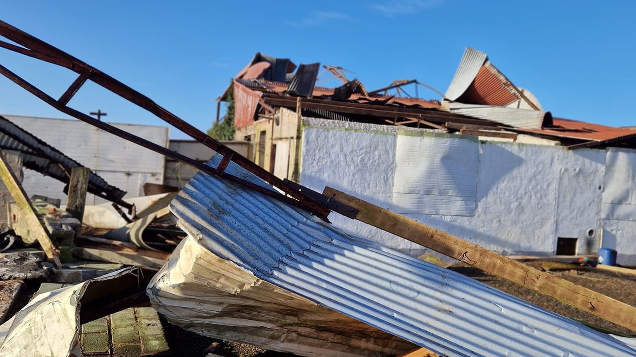 Destroyed farm sheds in Co. Wexford Source: Councillor Jim Codd