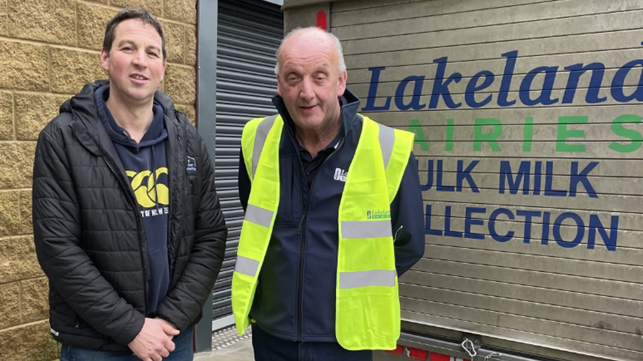 Brian Patterson pictured with Keith McKnight, a Co Armagh dairy farmer Source: Lakeland