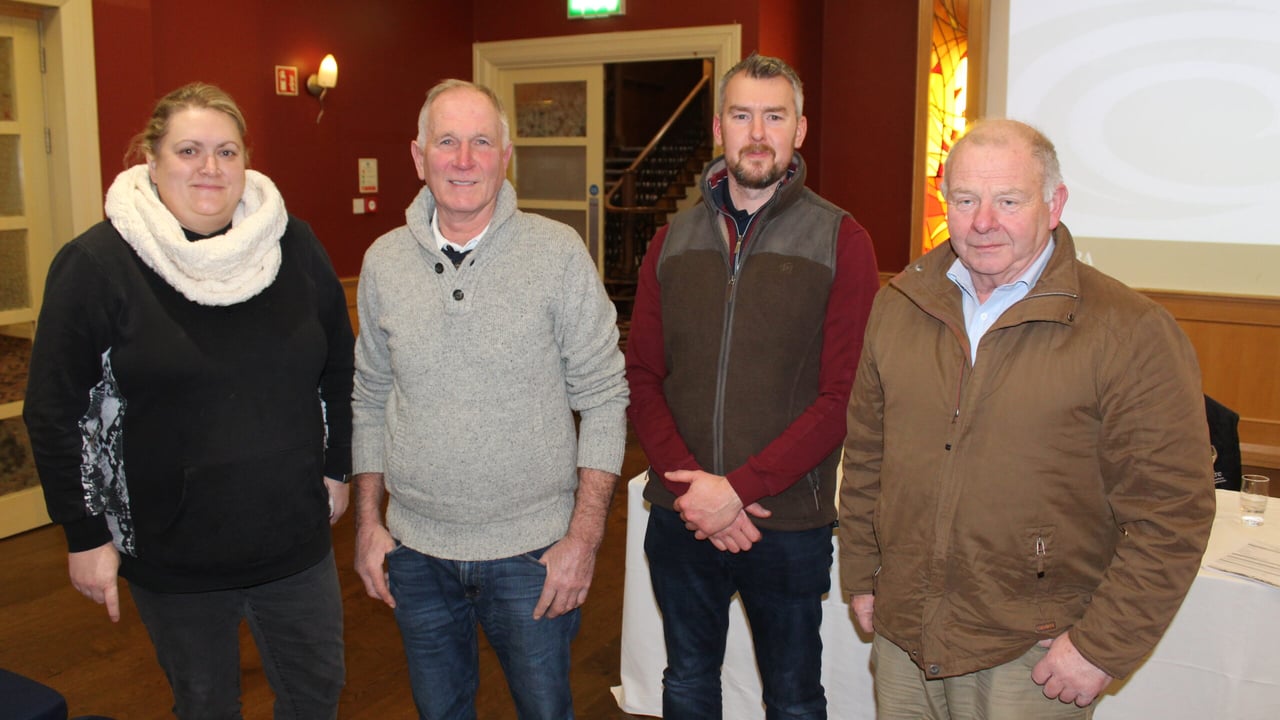 Attending this week's dairy finance meeting in Armagh, (l-r): Charlotte McCrea, Tynan; Robert Miller, Stewartstown; Henry Stewart, Stewartstown; Frank Foster, Bio-Sil  