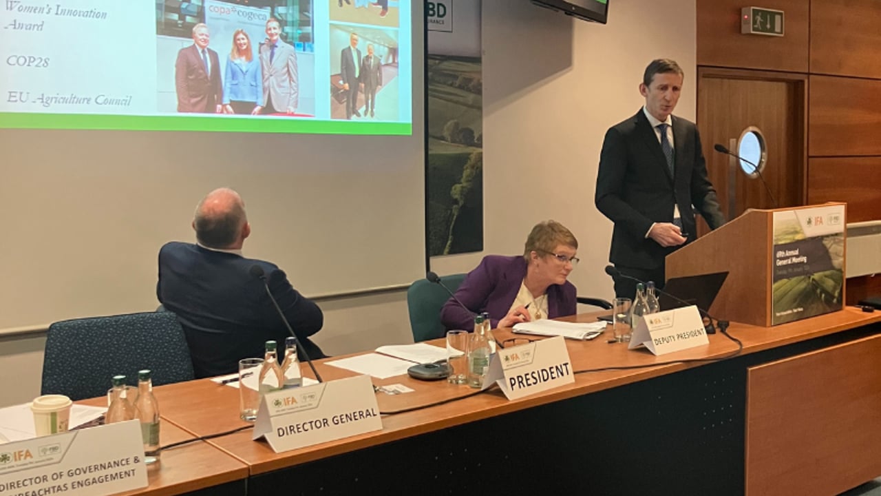 Liam MacHale speaking at IFA AGM