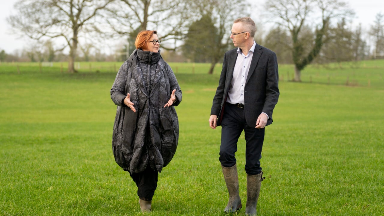 The president of the University of Limerick, Prof. Kerstin Mey pictured with the principal of the Salesian Agricultural College, Derek O’Donoghue