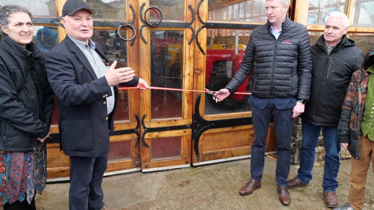 Cortney Westhoff O’Farrell, artist; Joe Whelan; William Judge, AGCO UK who officially opened the museum and Pat O’Farrell.