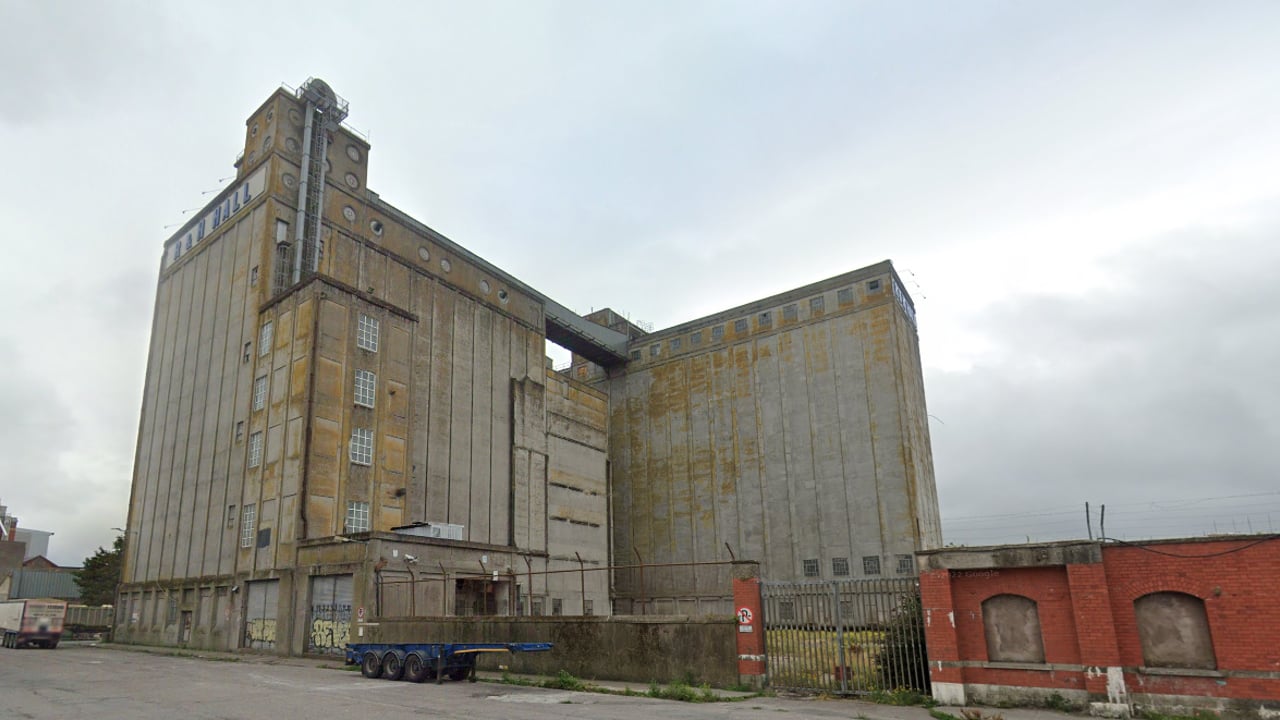 The R&H Hall grain silos on the south docks in Cork. Image Source: Google Maps