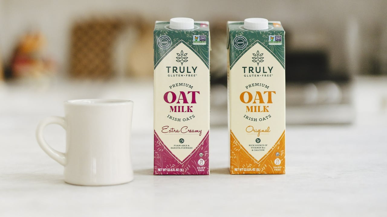 Truly Gluten Free Original Oat Milk and Extra Creamy Oat Milk