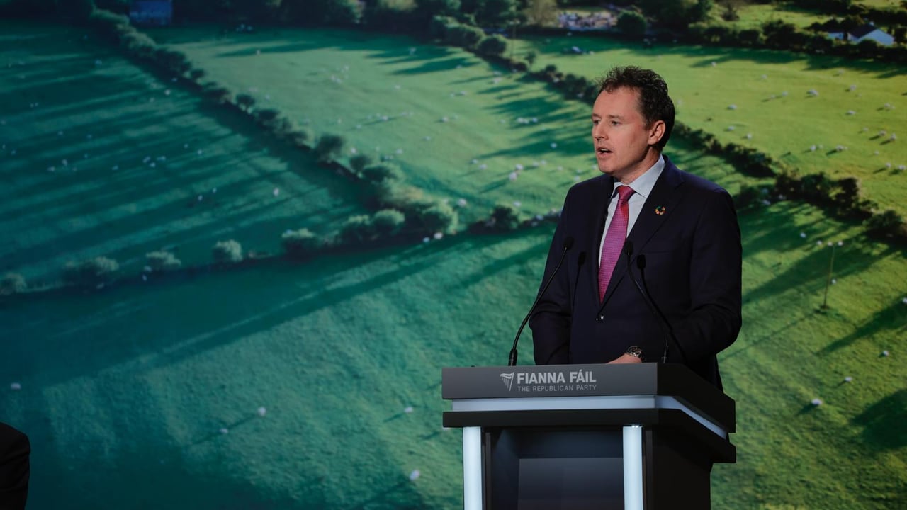 Minister Charlie McConalogue speaking at the Fianna Faíl Ard Fheis Source: Fianna Faíl