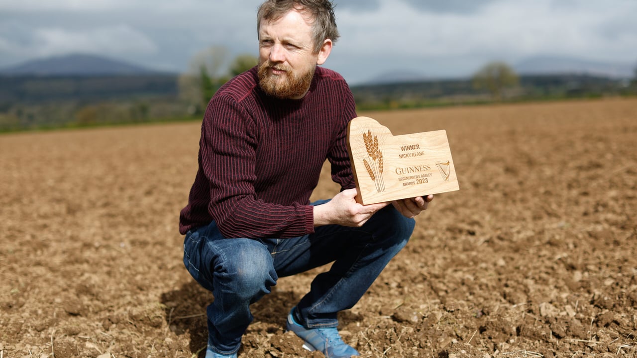 Wexford farmer Nicky Keane, winner of the Guinness Ireland Regenerative Barley Award