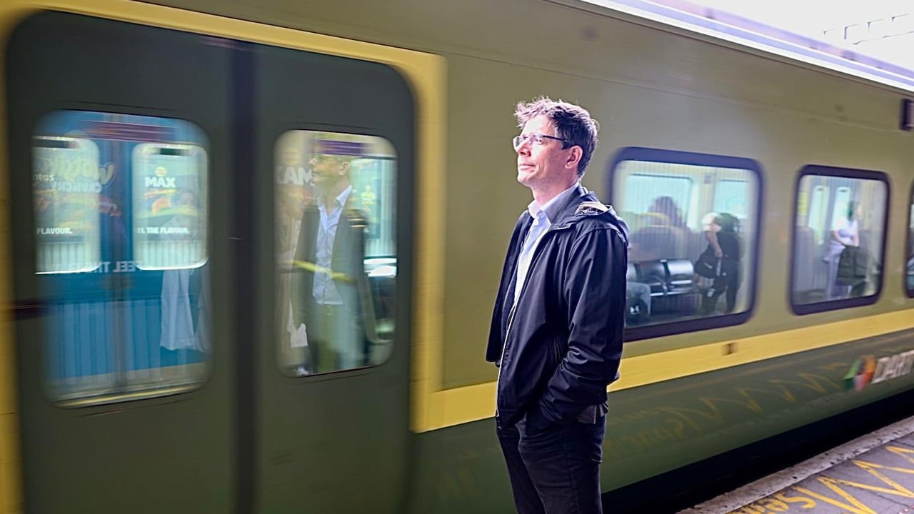 MEP Bas Eickhout at a DART station in Dublin during his trip to the capital today. Image source: Bas Eickhaut X