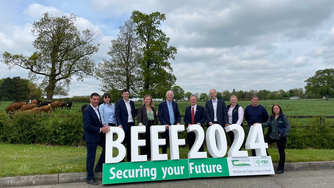Teagasc, Bord Bia and FBD representatives at the launch of the BEEF2024 open day