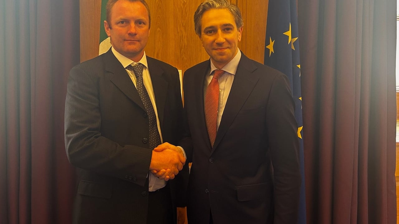 ICMSA president Denis Drennan and Taoiseach Simon Harris