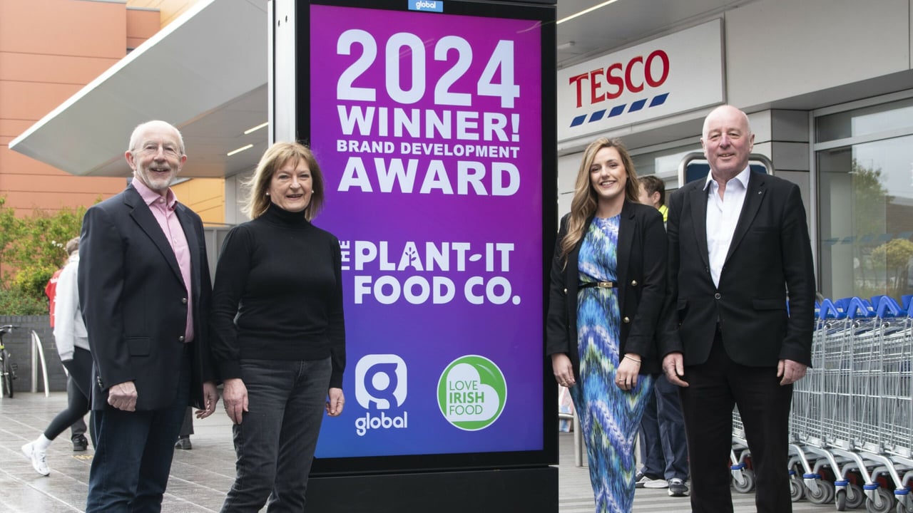 L-r: Kieran Rumley, Love Irish Food; Antoinette O'Callaghan, Global; Jessica Prendergast, Plant-It Food Co.; Jim Herlihy