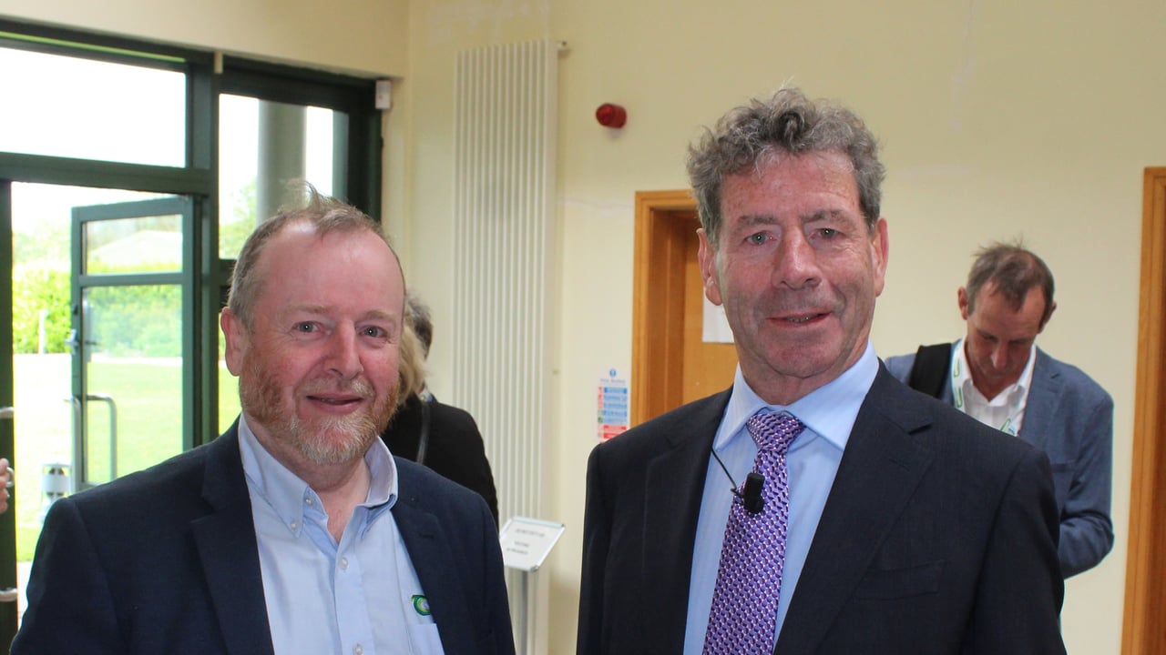 Liam Herlihy, Teagasc chairman (right), and John Horgan, regional manager, Teagasc Cork East, attending the launch of the Better Farming for Water programme  