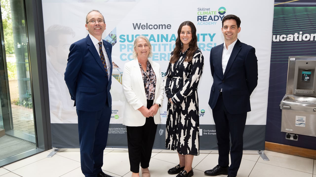 Pictured (l-r): CEO  20FIFTY Partners, Ken Stockil; programme manager at Sustainable Enterprise Skillnet, Liz Horgan; sustainability specialist, Bord Bia, Niamh Byrne and Martin Hofler, senior sustainability manager at Bord Bia, Martin Hofler.  Source: Bord Bia