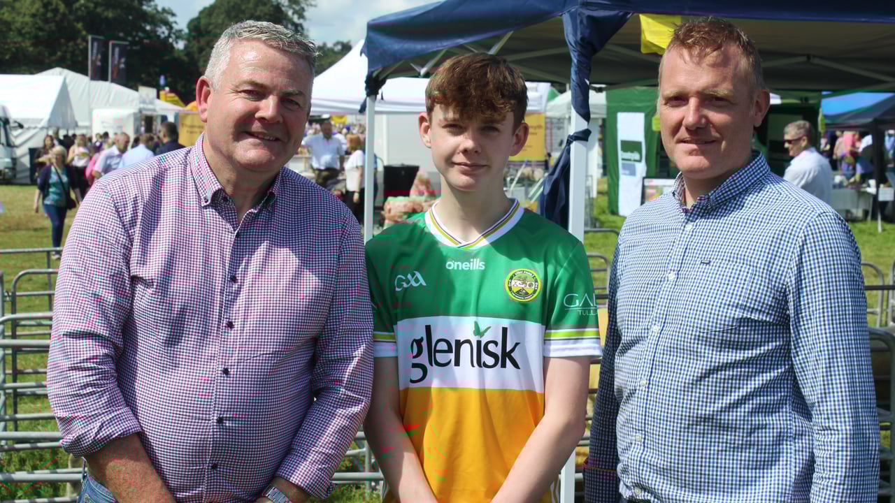 Ulster Ram Breeders' Association chairman, Tommy Harkin (left) his son Dabhán and Peter Devine, from Donemana in Co. Tyrone, attending this year's Antrim Show