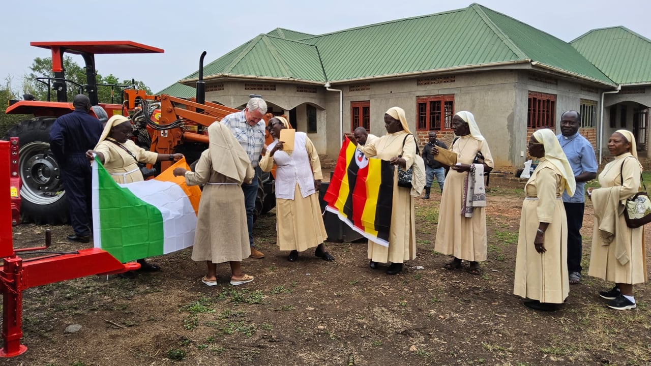 Ugandan nuns receive tractor donated by Irish farmers
