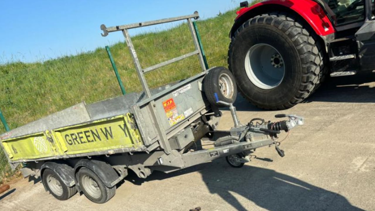 The trailer which was stolen from Oranmore, Co. Galway
