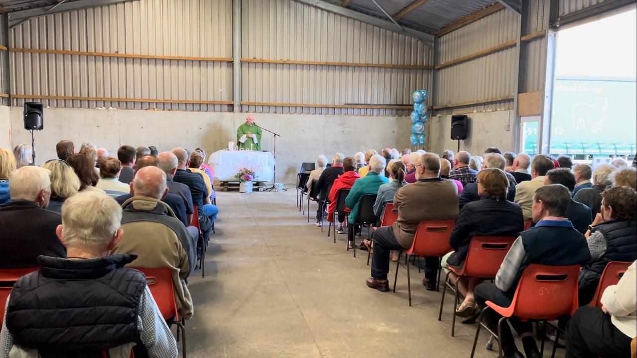 Fr Michael Moynihan said Mass as part of the Kerry Lamb and Wool Co-op 50th anniversary celebrations