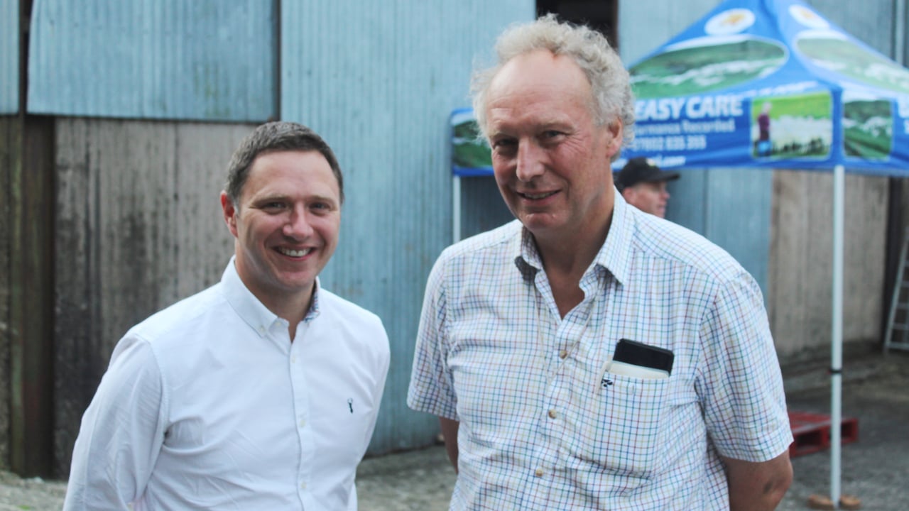 LMC chief executive, Colin Smith with Co Antrim EasyCare sheep breeder Campbell Tweed