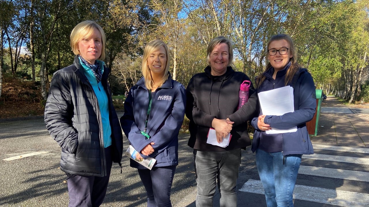 Donegal women in the agricultural sector. From left: Victoria MacArthur, farmer and Wild Atlantic Nature communication advisor; Roisin O’Donnell, ACRES project officer; Elizabeth Forrest, farmer and host for day one of the event; Amanda McLaughlin, farm advisor