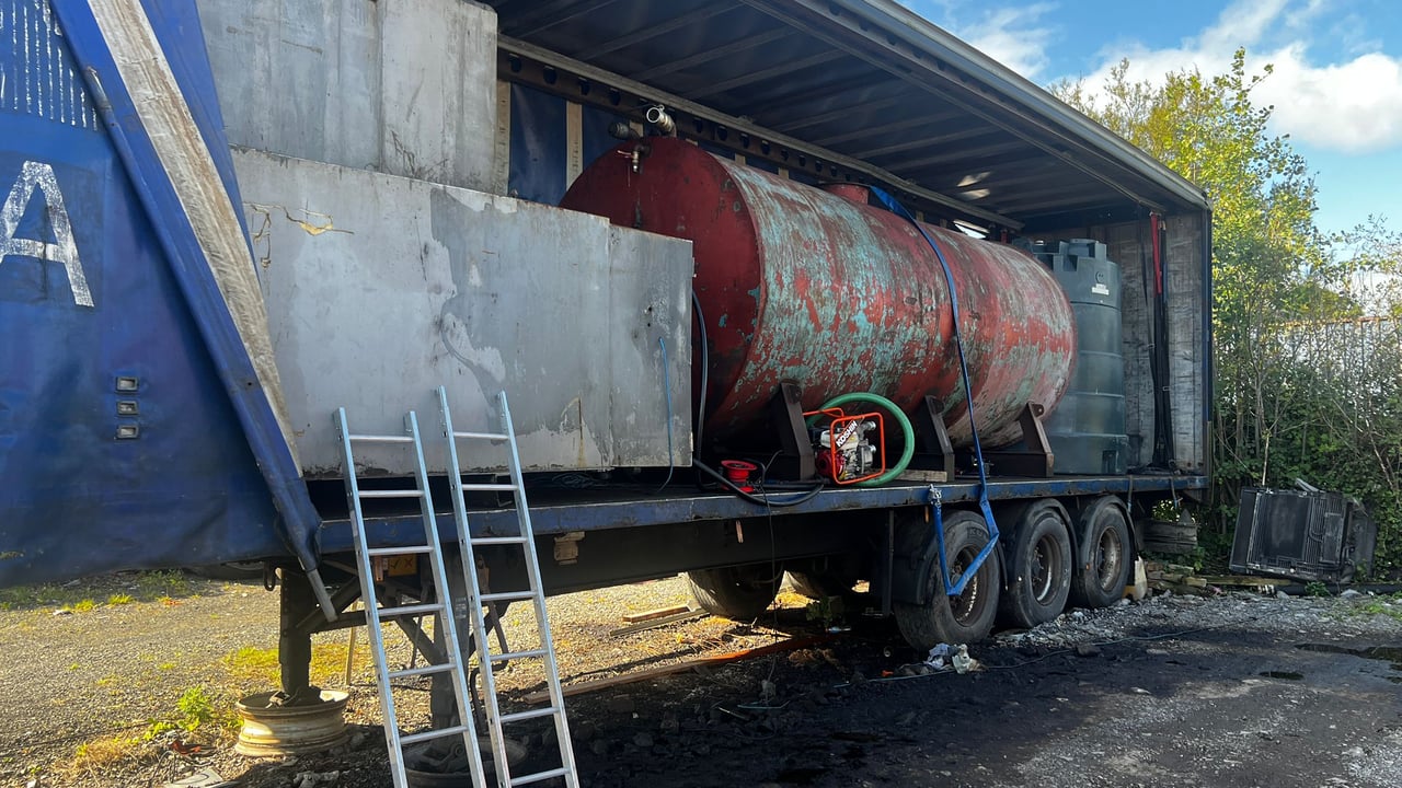 Suspected fuel laundering site in Co. Fermanagh. Image source: Facebook, PSNI