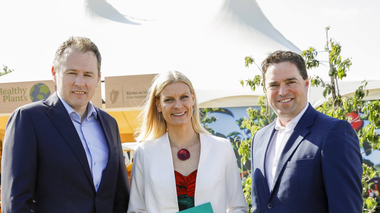 Ministers Charlie McConalogue, Pippa Hackett and Martin Heydon 