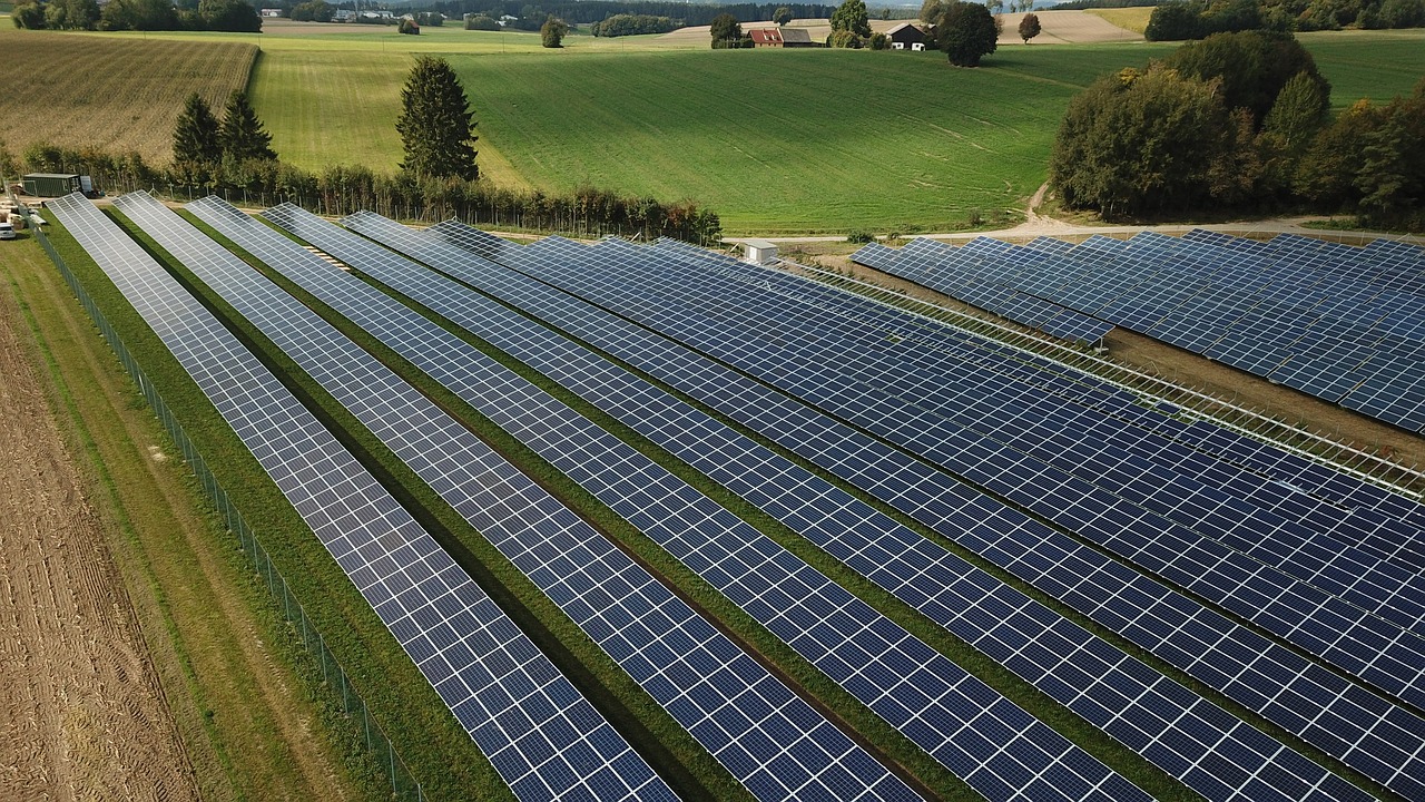 Solar farm stock image