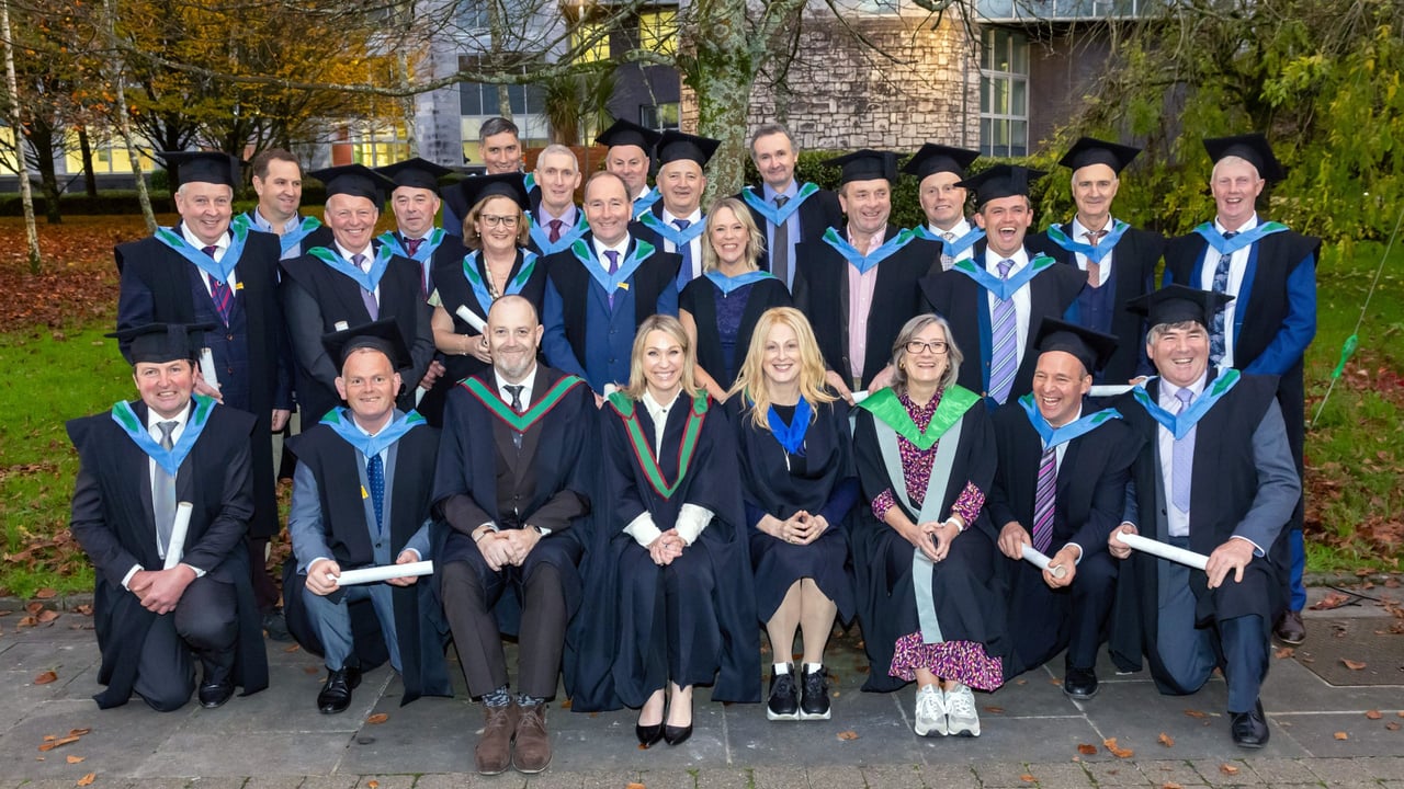 Cooperative participants include farmer directors of: Arrabawn; Aurivo; Bandon; Barryroe; Dairygold; Drinagh; Kerry; Lakeland Dairies; Lisavaird; Tirlán; and Templemore Mart, pictured (centre) with TJ Flanagan, ICOS; Aoife Sammon, UCC; Breeda Flood, ICOS and Bridget Carroll, UCC. Image source: Alf Harvey