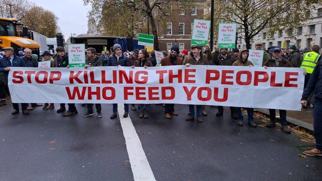 Farmers take part in London protest over tax changes