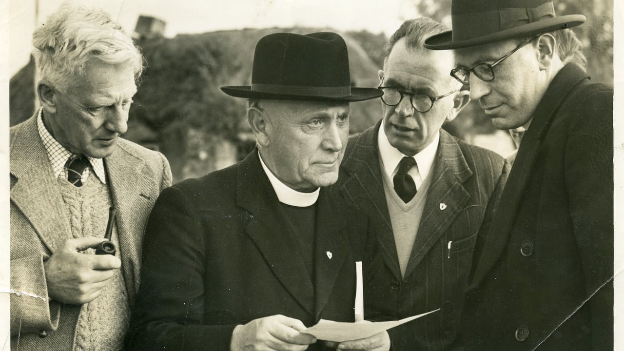 Liam Maher, Canon Hayes, Con Lyddy and Fr Morris, c.1953. Image source: James Hardiman Library Archives, University of Galway.