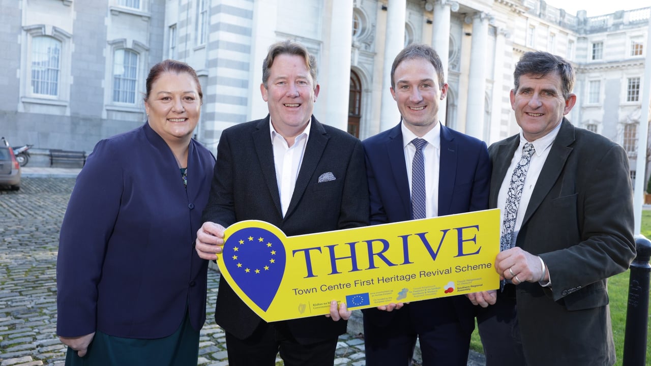 L-r: Yvette Keating, programme executive, Northern & Western Regional Assembly; Minister for Housing, Local Government and Heritage, Darragh O’Brien; Ministerof State with responsibility for local government and planning, Alan Dillon; Paddy Austin, assistant director, Northern & Western Regional Assembly