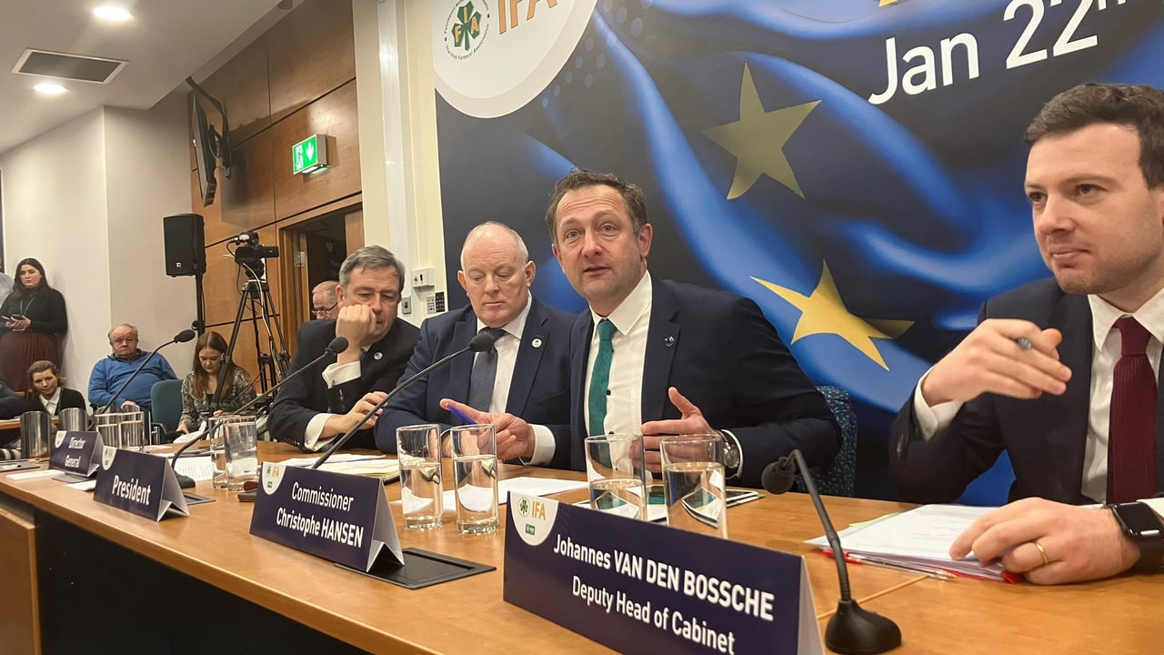EU Commissioner for Agriculture Christophe Hansen speaking at today's IFA AGM