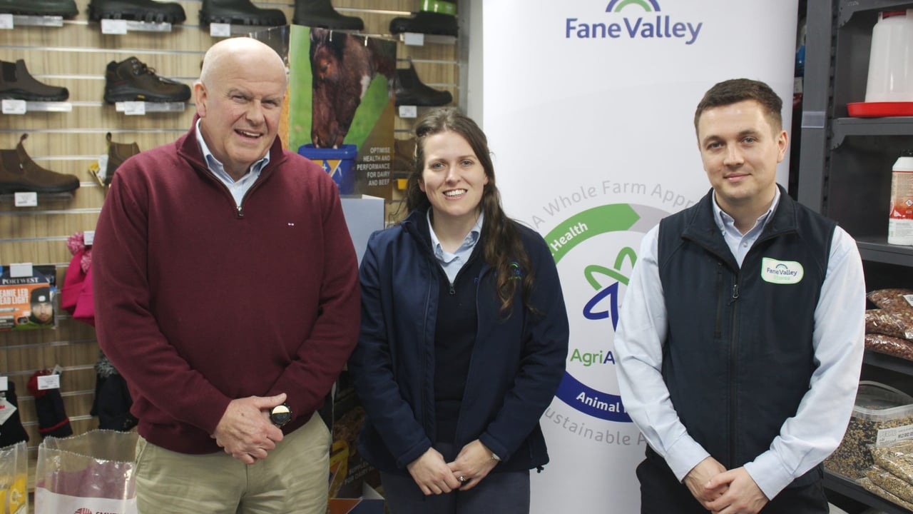 Attending the recent lamb information evening in Ballycastle, Co. Antrim (l-r): David Morgan, Crystalyx; Charlotte Martin and Ryan Godfrey, Fane Valley                       