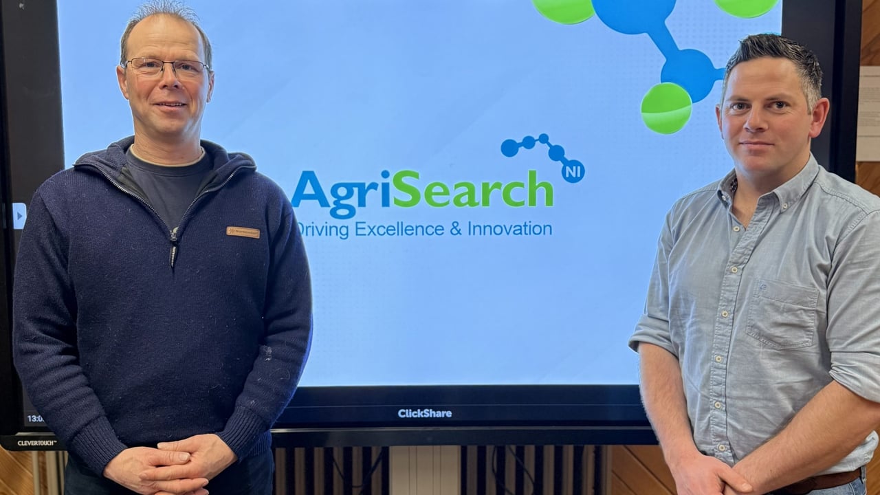AgriSearch Sheep Advisory Committee chair, Roger Bell and vice chair Alastair Armstrong. Image source: AgriSearch