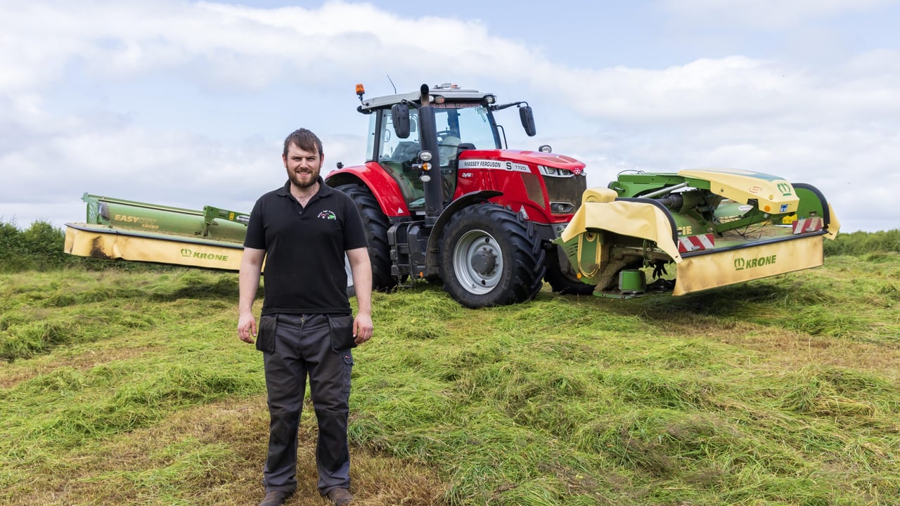 Conal Moore with his Krone mower