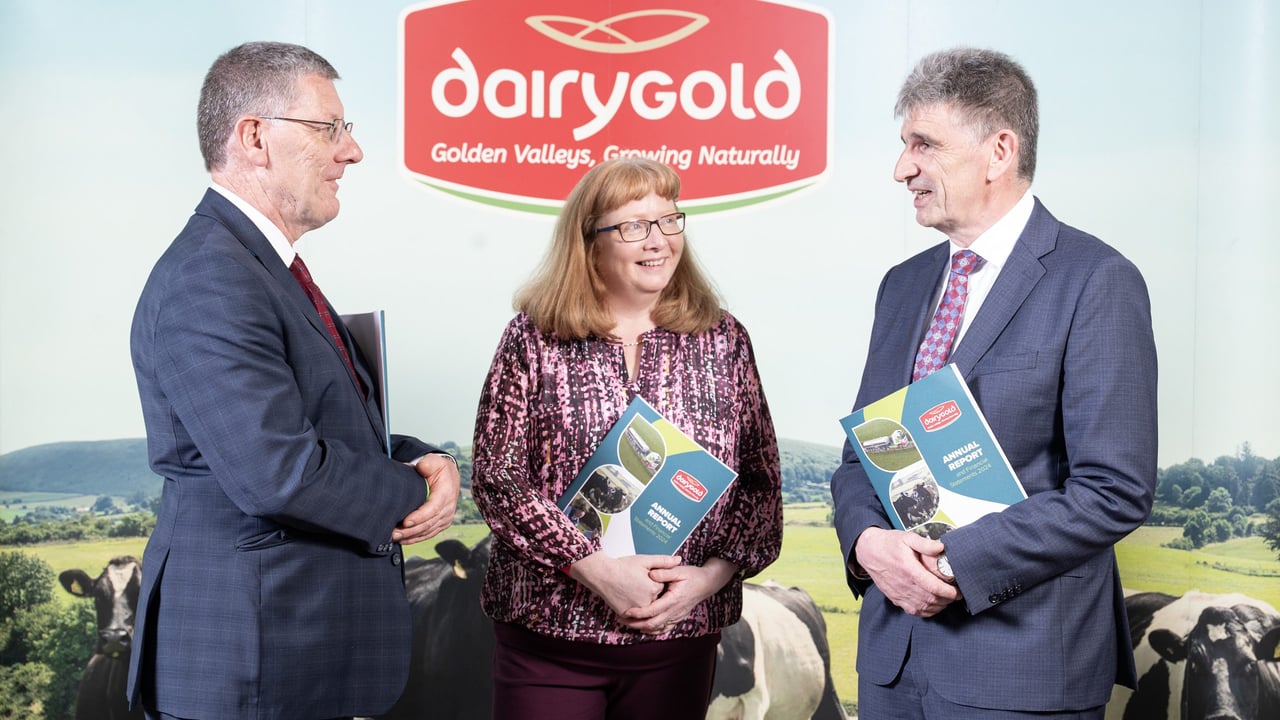 Pictured at the Dairygold AGM at Clayton Silversprings Hotel are Pat Clancy, chairperson; Ann Fogarty, head of corporate affairs, governance and secretarial; Michael Harte, chief executive
