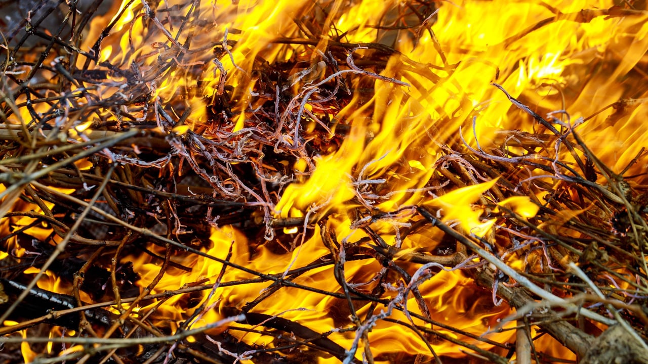 File photo of fire burning in a field