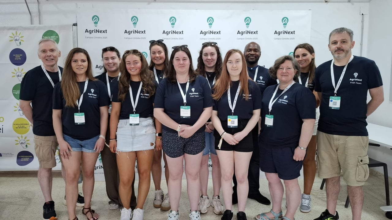 L-R: Eamon Mullen (DkIT); Dr. Simone McCabe (DkIT); Millie Rice; Rachel White; Caoimhe Tully; Chantelle Ging; Katie Cooney; Lauren Acheson; Dr. Anthony Oyeogbe (SDRI); Elaine Cleary (SDRI); Keva Keough; and Steve O'Donohue (SDRI)