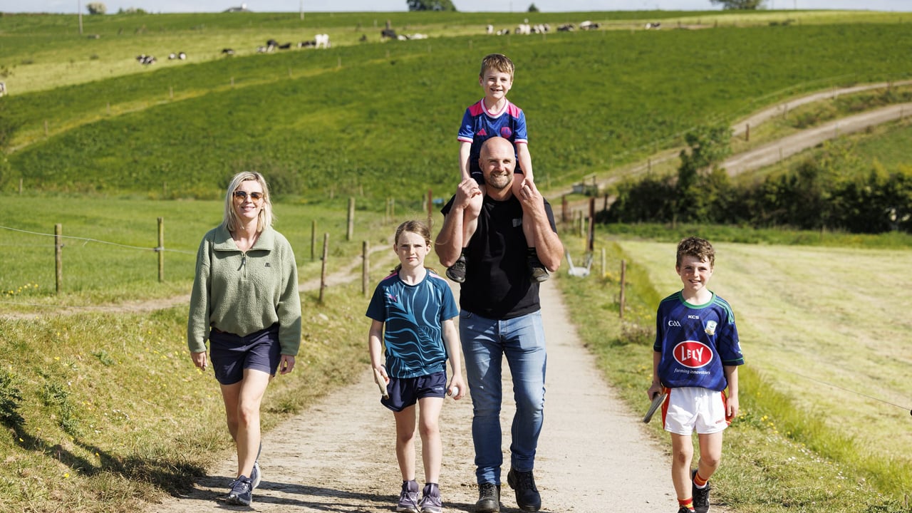 John and Eilish O'Callaghan with their children Molly, Jack, and Charlie, Farnivane, Newcestown, Co. Cork. Source: Lely
