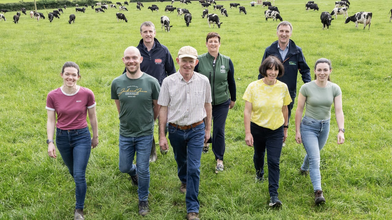 (front row) hosts Claire, Brendan, John, Maria and Helena Walsh with (back row) William Ryan, Rena Ryan, and Dr Tom O'Dwyer, Source: O'Gorman Photography