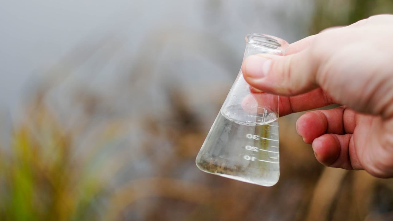 Inspecting a waterway - stock image