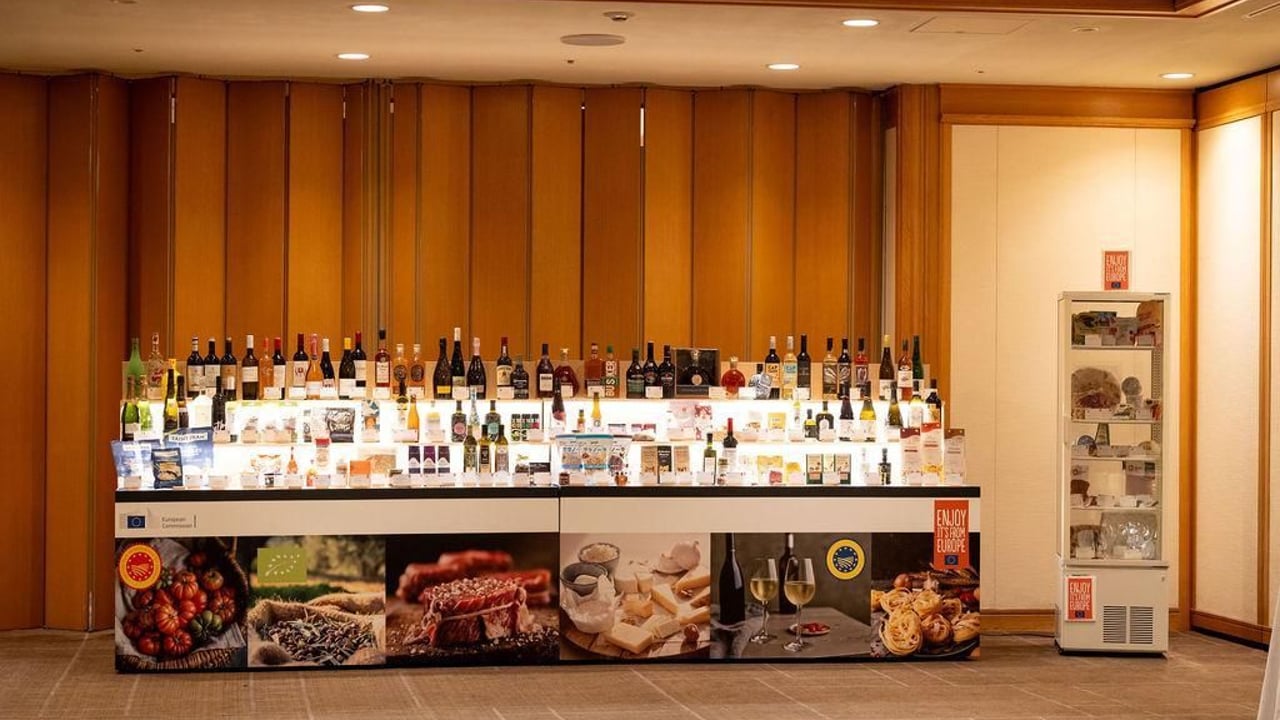 Display of European Geographical Indications (GIs) in Japan this week, featuring Irish Whiskey and Irish Cream