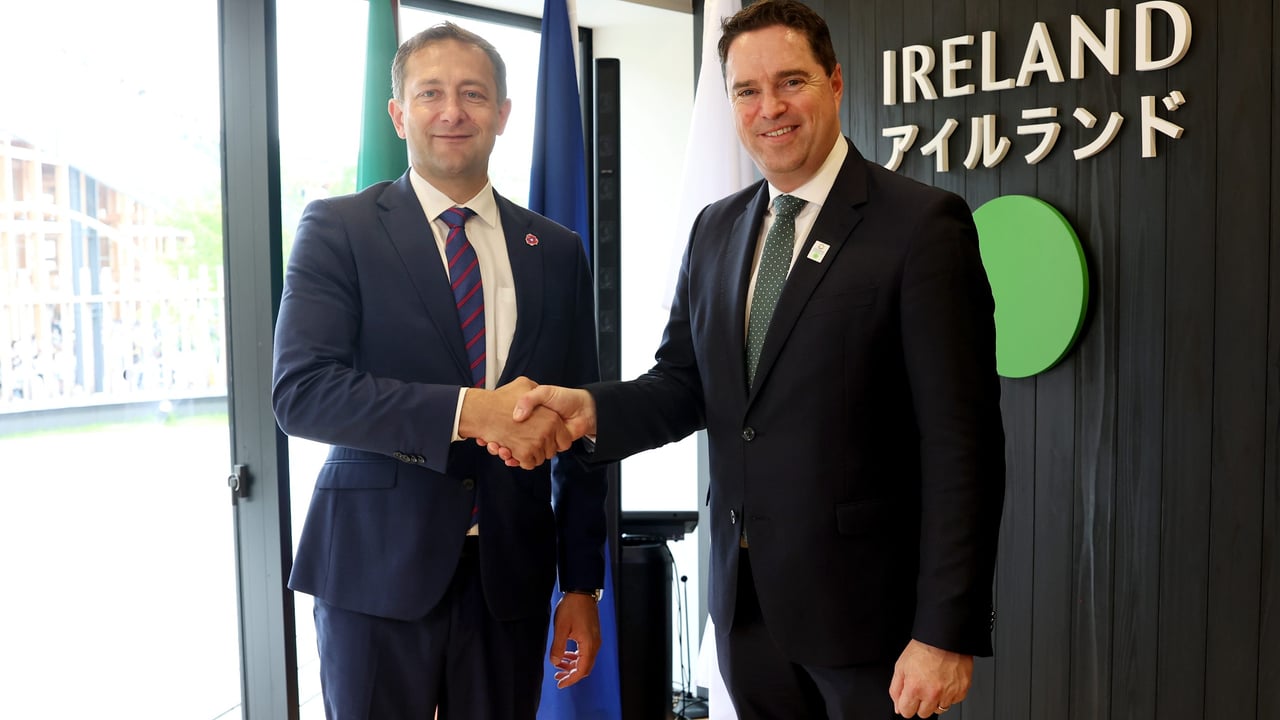 (L-R) Commissioner  Christophe Hansen and Minister Martin Heydon during a trade mission to Japan, June 2025. Source: European Union 